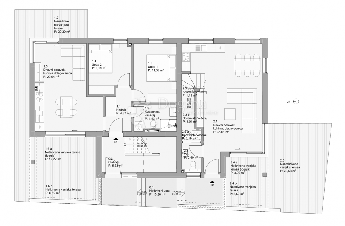 Stanovanje Povljana, 82,90m2