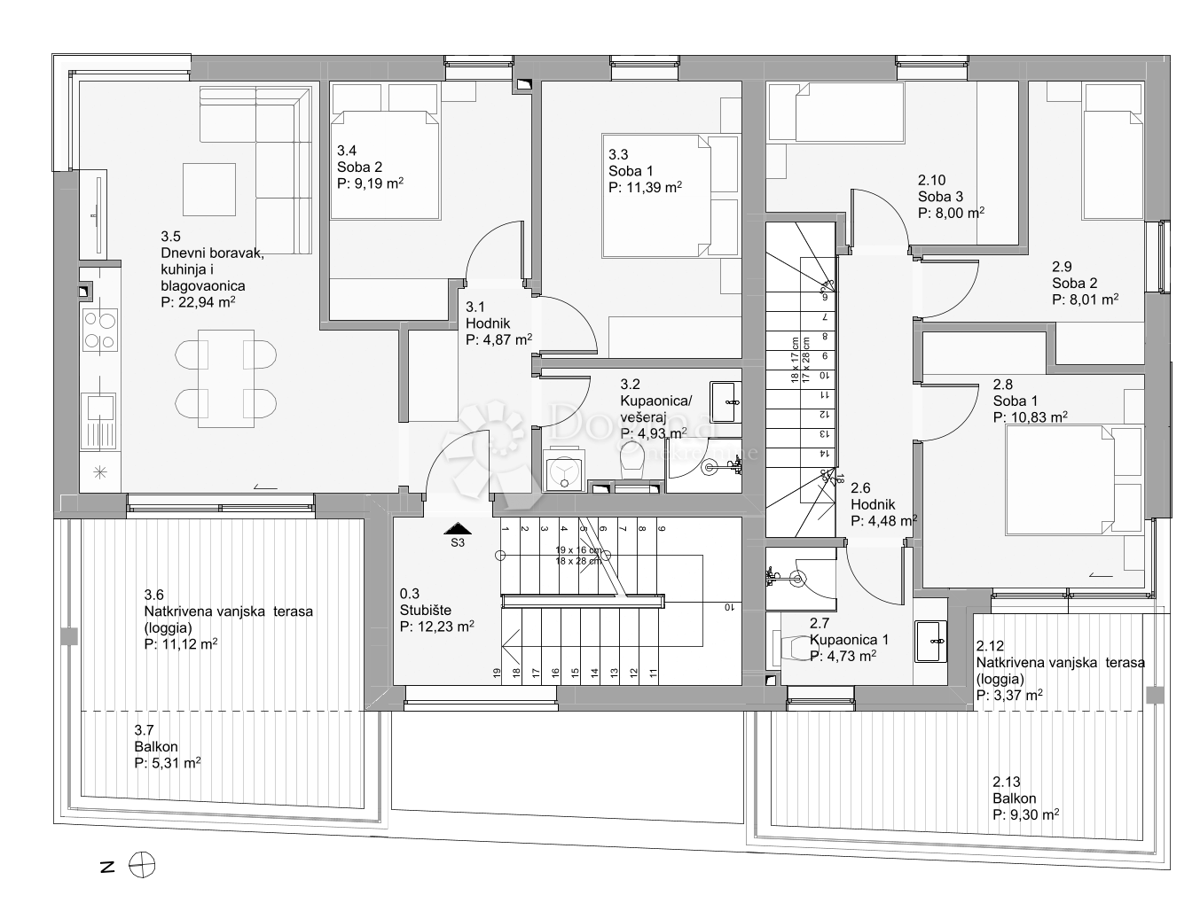 Stanovanje Povljana, 82,90m2