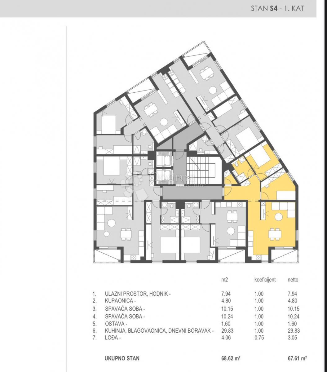 Stanovanje Sinj, 67,61m2