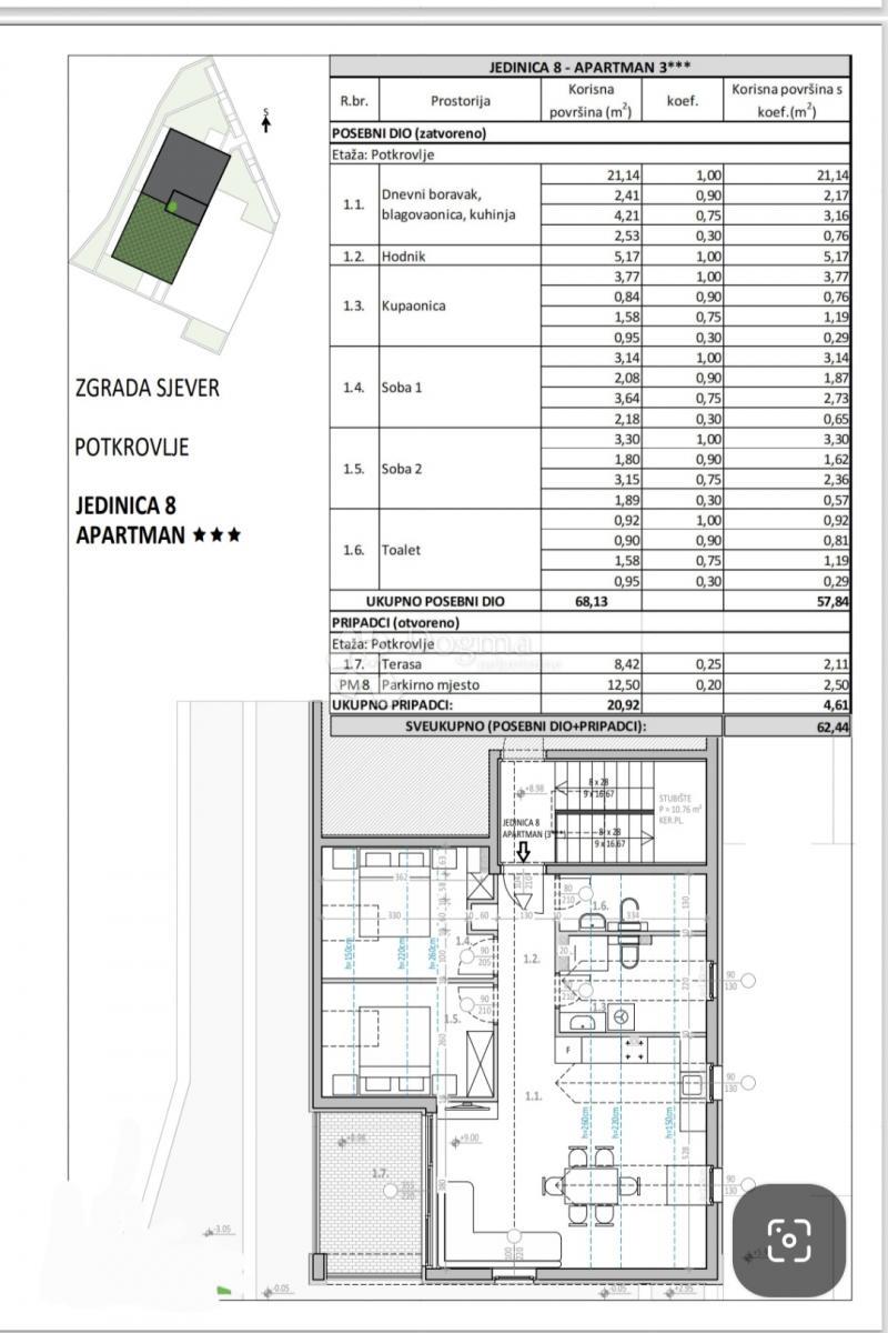 Stanovanje Cavtat, Konavle, 62,44m2