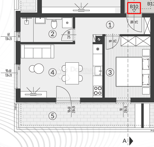Stanovanje Šikići, Pula, 51,03m2