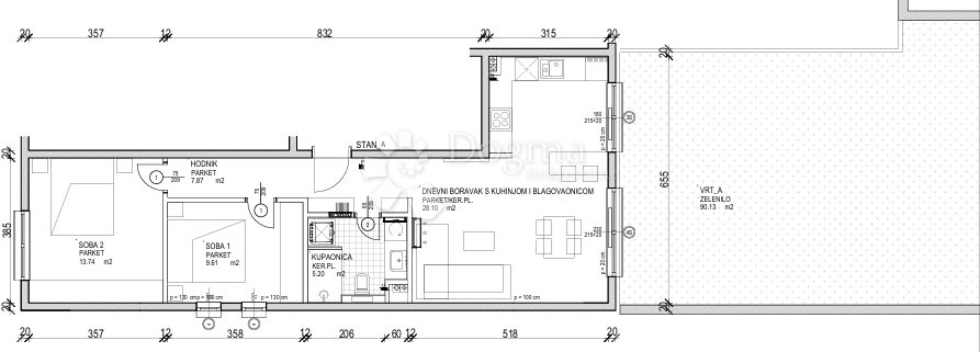 Stanovanje Šestine, Podsljeme, 70,52m2