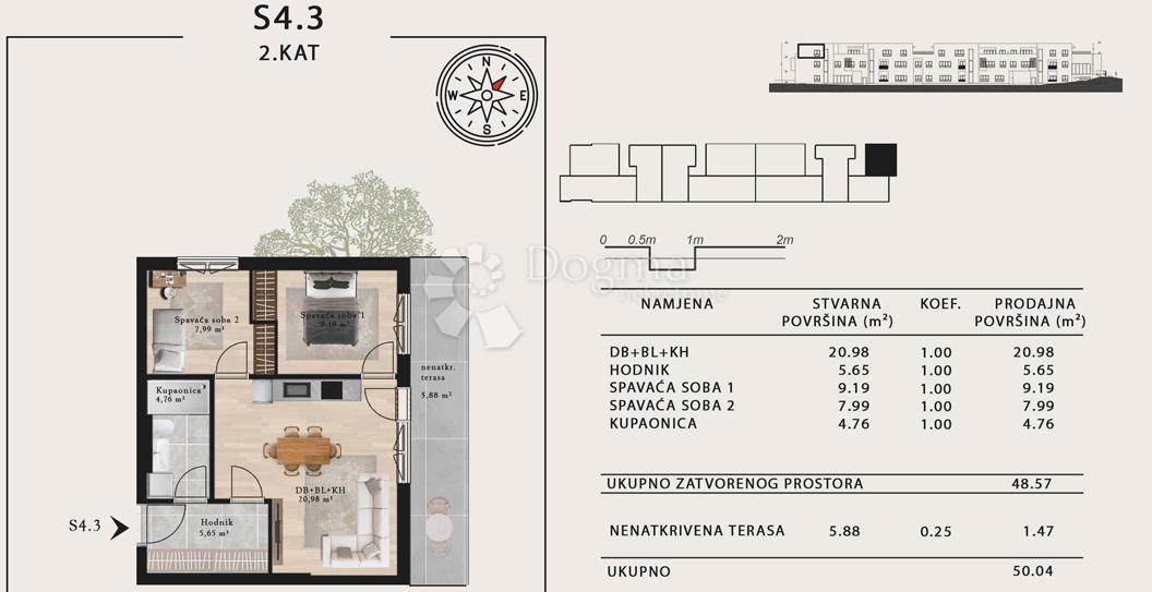 Stanovanje Sveta Klara, Novi Zagreb - Zapad, 48,28m2