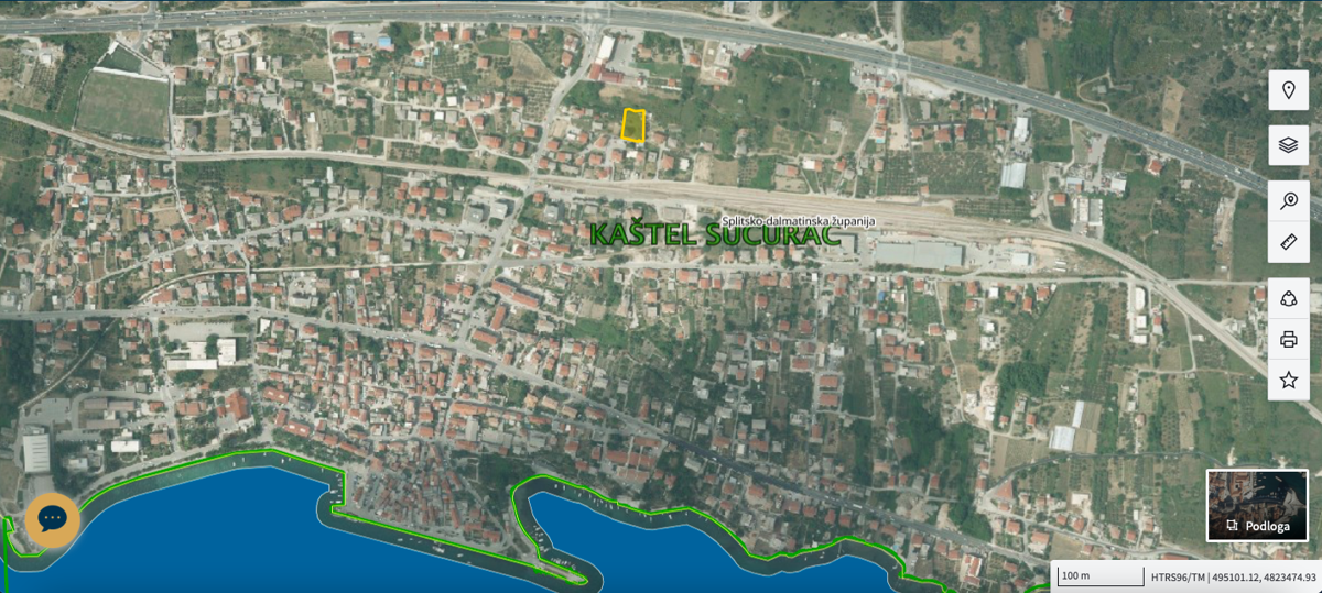 Zazidljivo zemljišče Kaštel Sućurac, Kaštela, 993m2