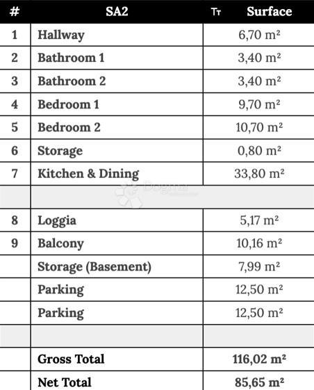 Stanovanje Zaton, Nin, 85,65m2