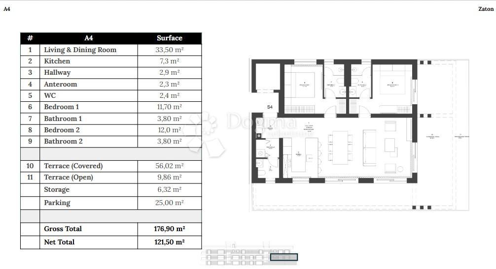 Stanovanje Zaton, Nin, 121,50m2