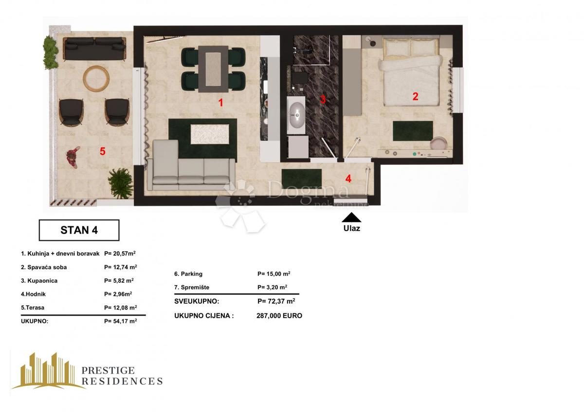 Stanovanje Brodarica, Šibenik - Okolica, 51,63m2