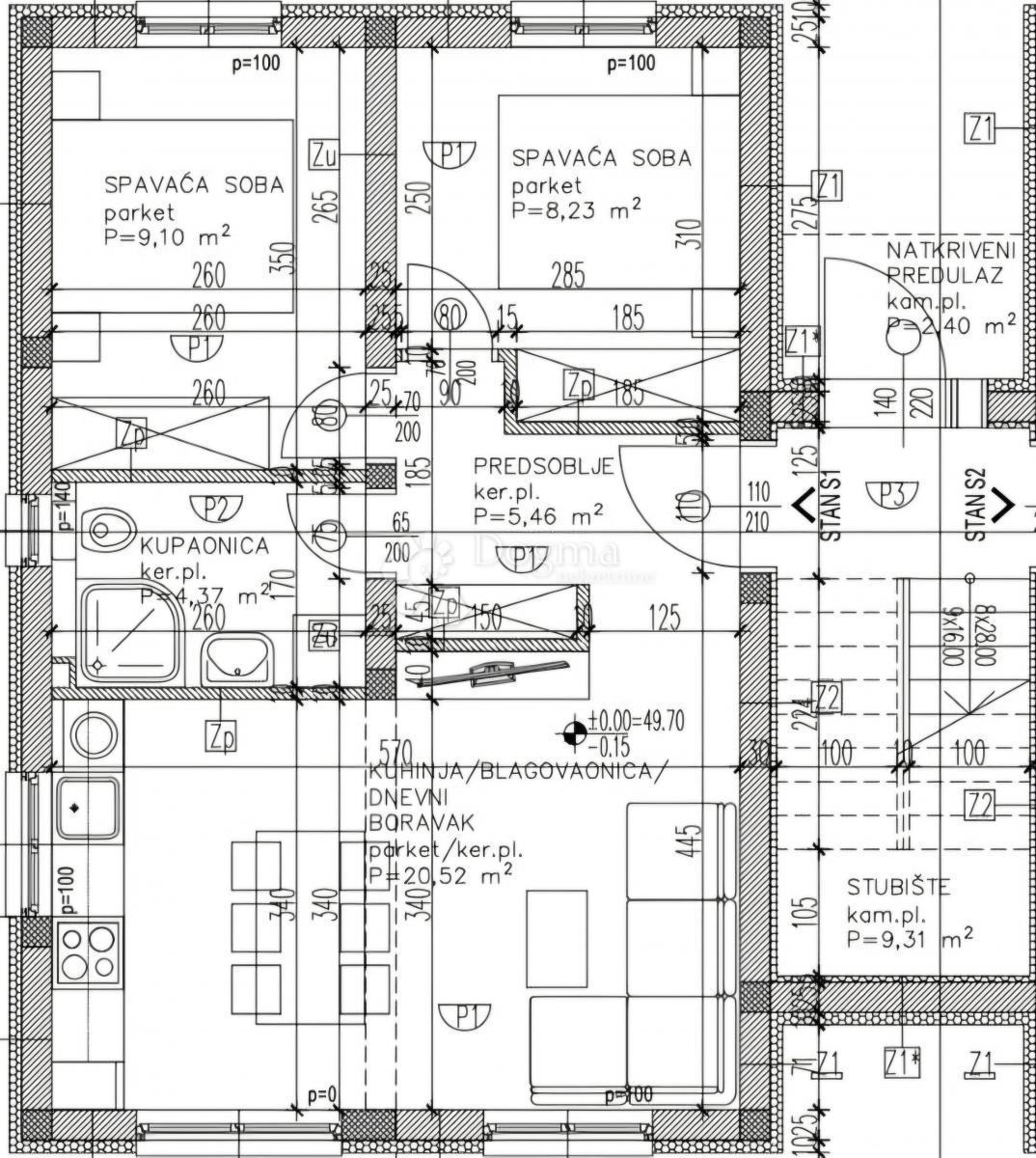 Stanovanje Trogir, 62m2