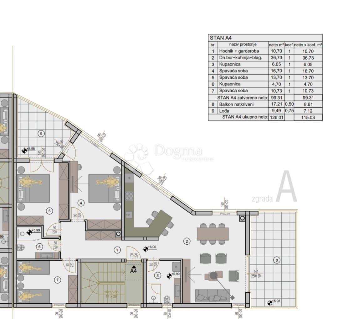 Stanovanje Valdebek, Pula, 78,99m2