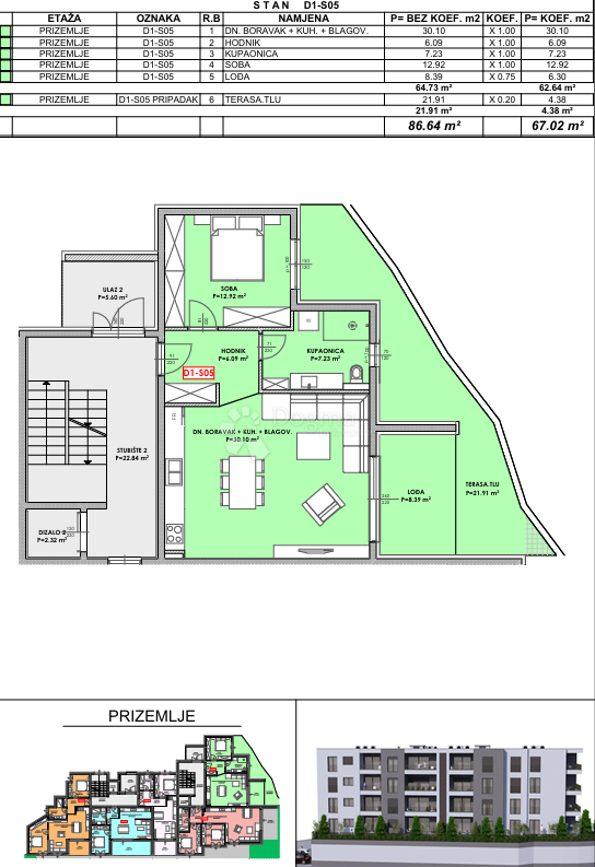 Stanovanje Omiš, 80,52m2