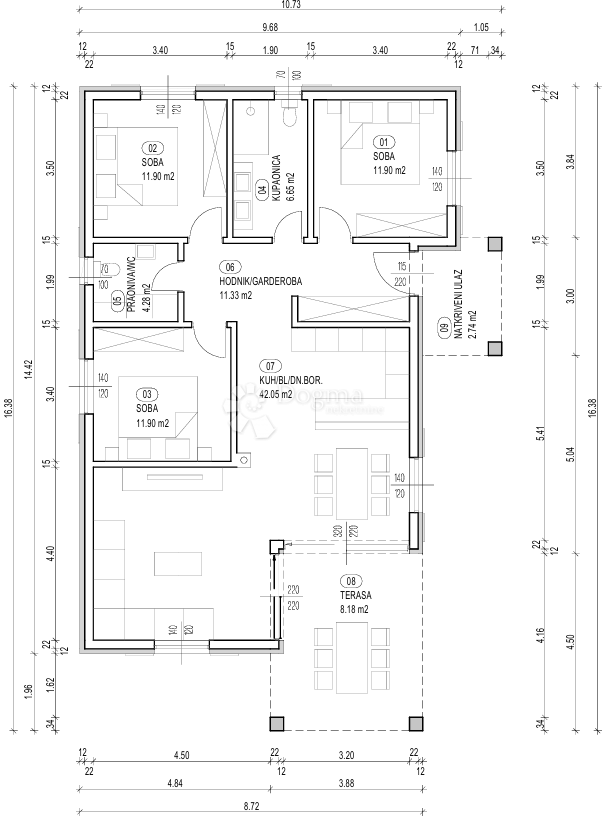 Hiša Delnice, 121,84m2