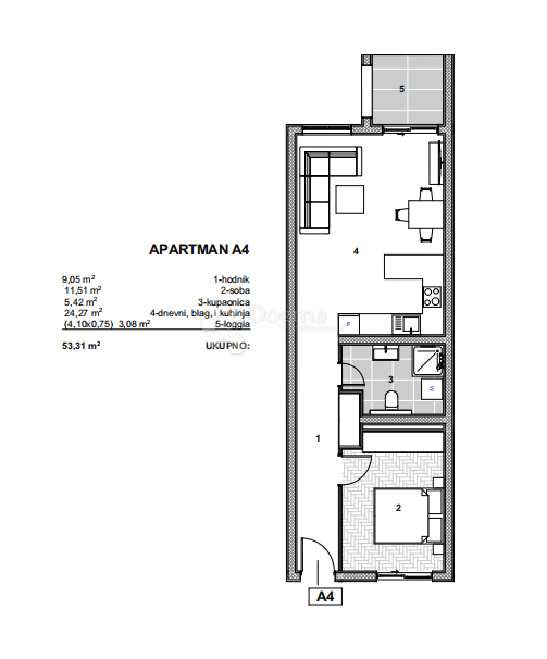 Stanovanje Arbanija, Trogir - Okolica, 75,58m2
