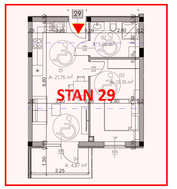 Stanovanje Monvidal, Pula, 54,96m2
