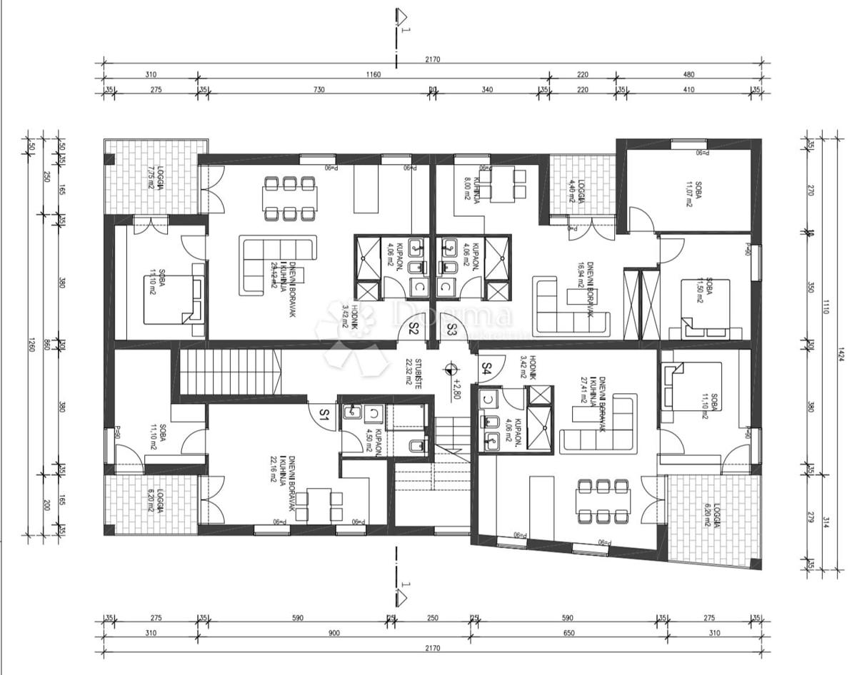 Stanovanje Vela Luka, 43,96m2