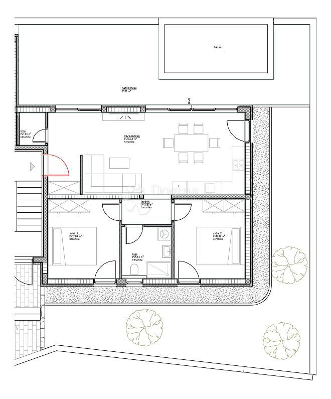 Stanovanje Vinjerac, Posedarje, 79,59m2