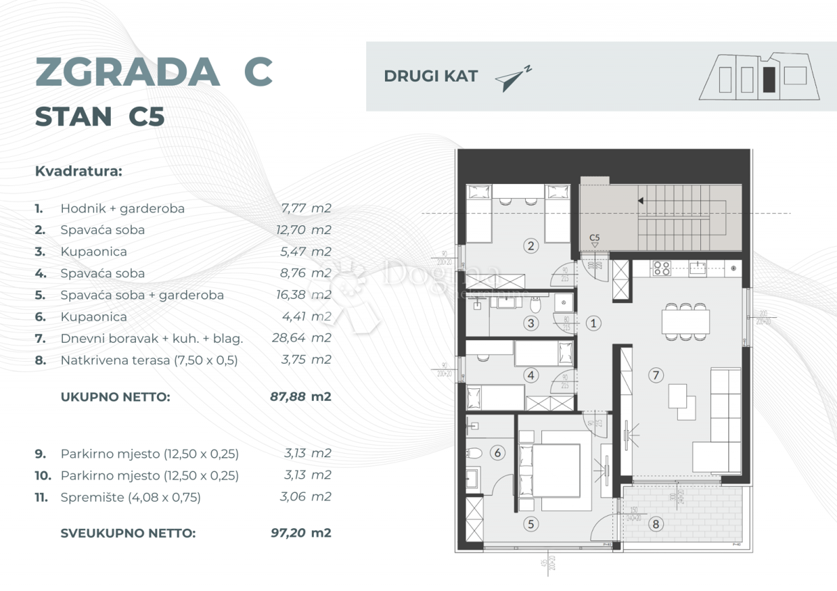Stanovanje Fažana, 55,08m2