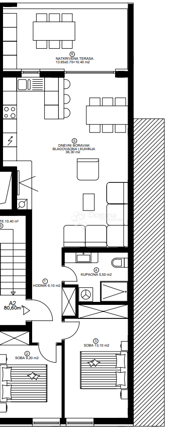 Stanovanje Valmade, Pula, 41,80m2