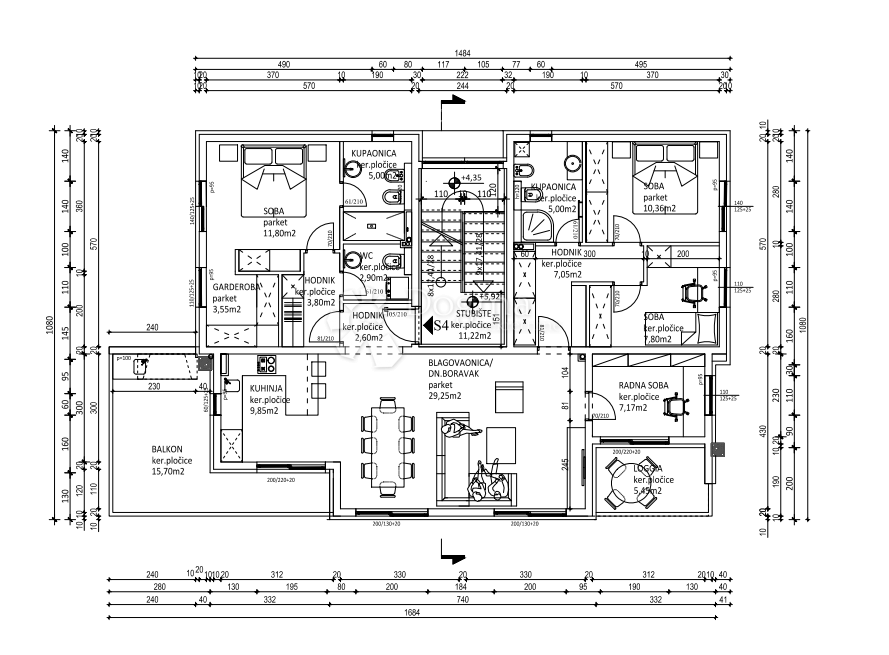 Stanovanje Podstrana, 62m2