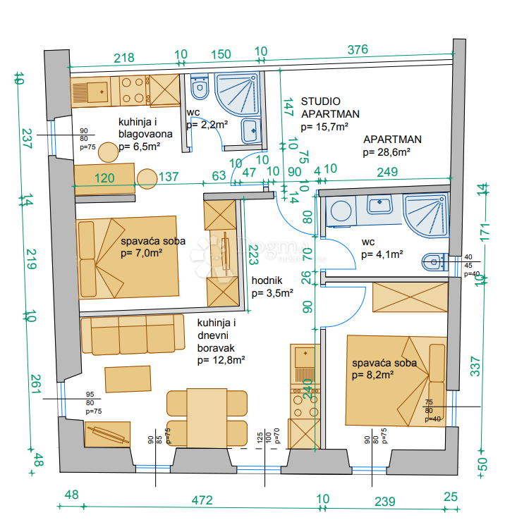 Stanovanje Rovinj, 46m2