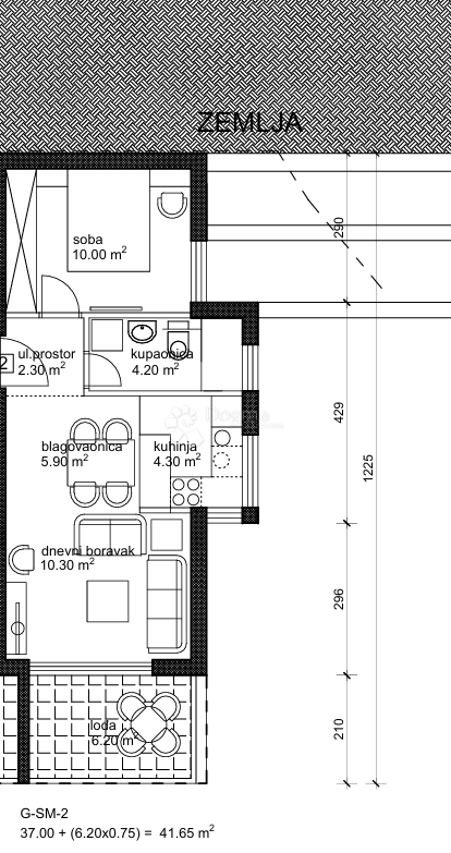 Stanovanje Makarska, 65,30m2