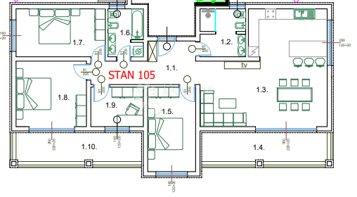 Stanovanje Centar, Pula, 58,65m2
