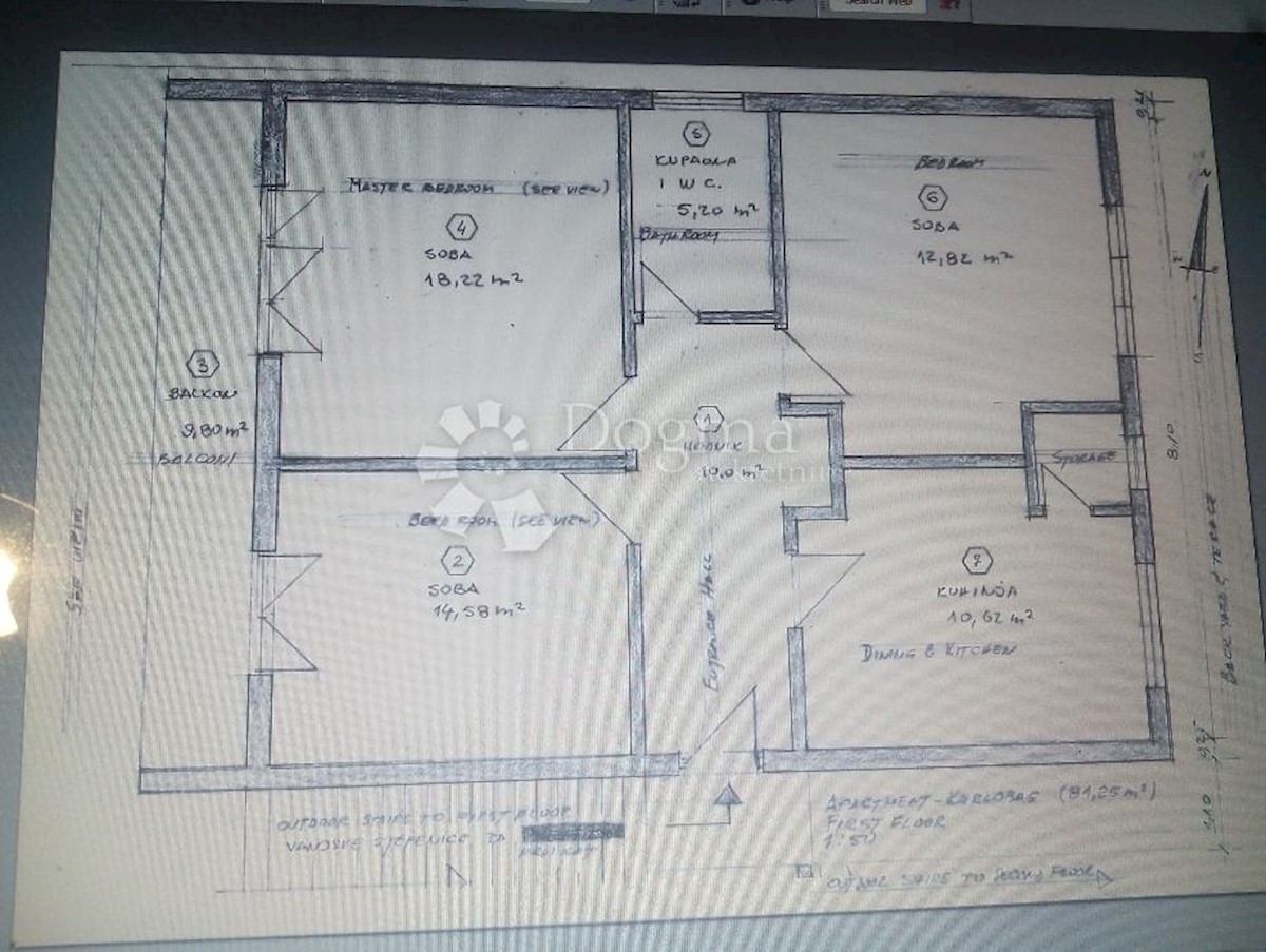 Apartma Karlobag, 110,44m2