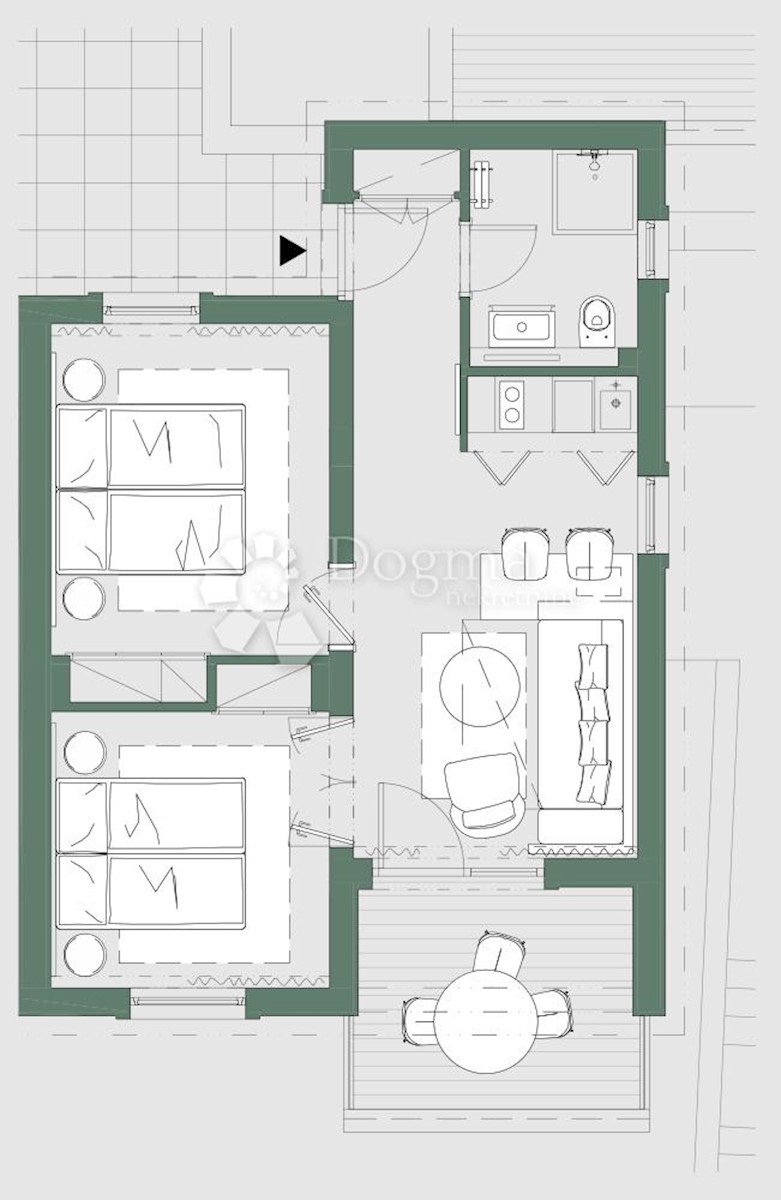 Apartma Kukljica, 48,60m2