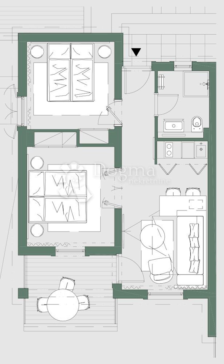 Apartma Kukljica, 48,90m2