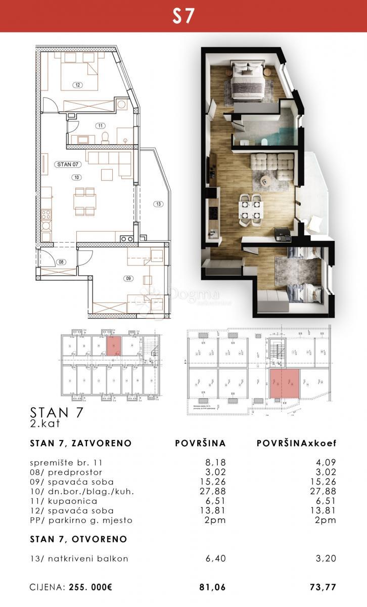 Stanovanje Rešetari, Kastav, 98,65m2