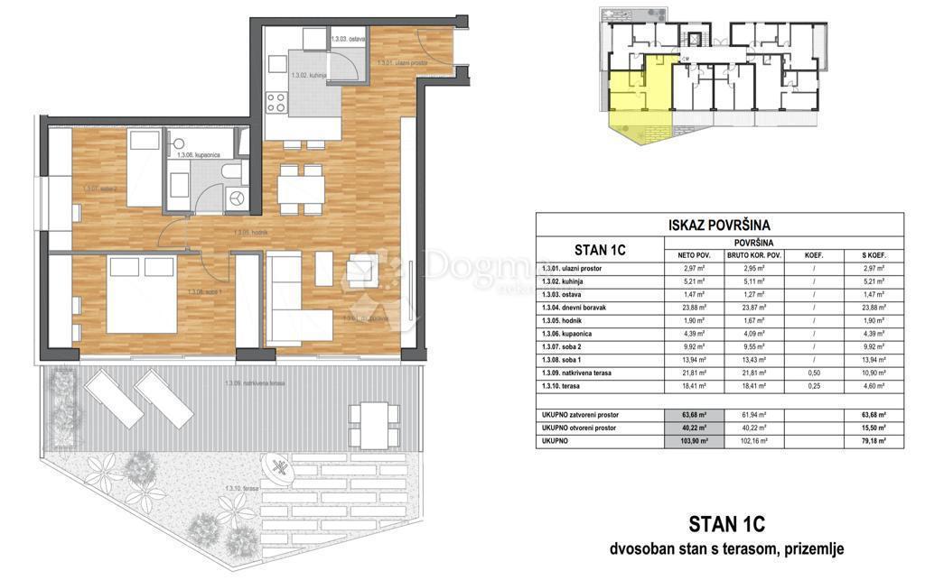 Stanovanje Žnjan, Split, 79,18m2