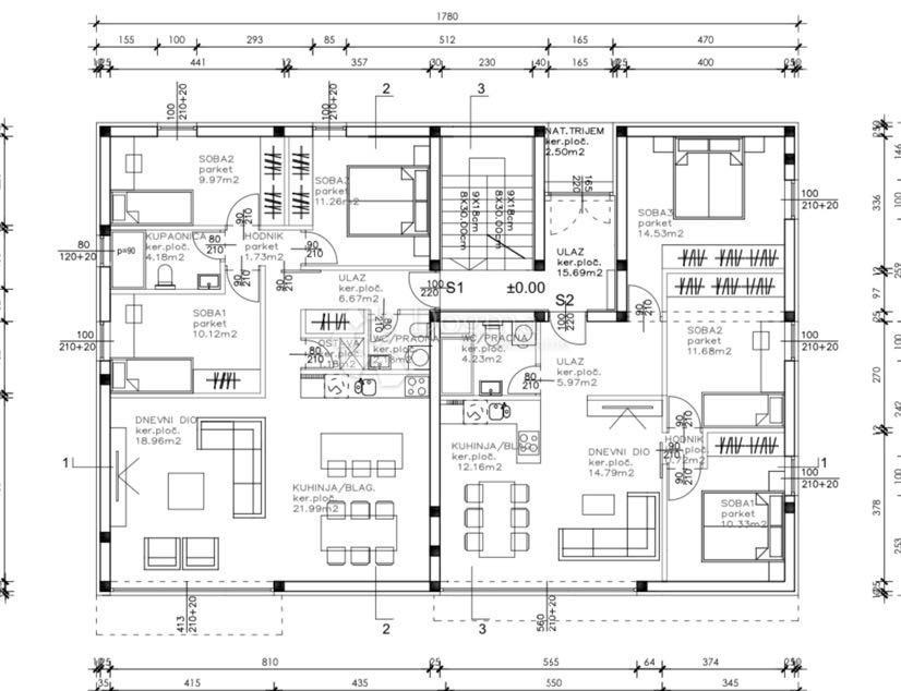 Apartma Sukošan, 78,66m2