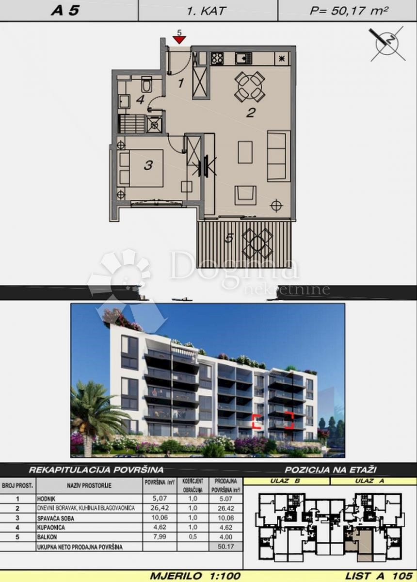 Stanovanje Makarska, 52,70m2