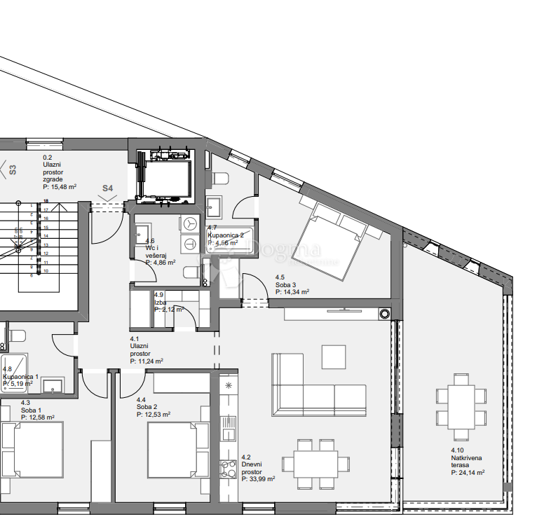 Stanovanje Tribunj, 75,01m2