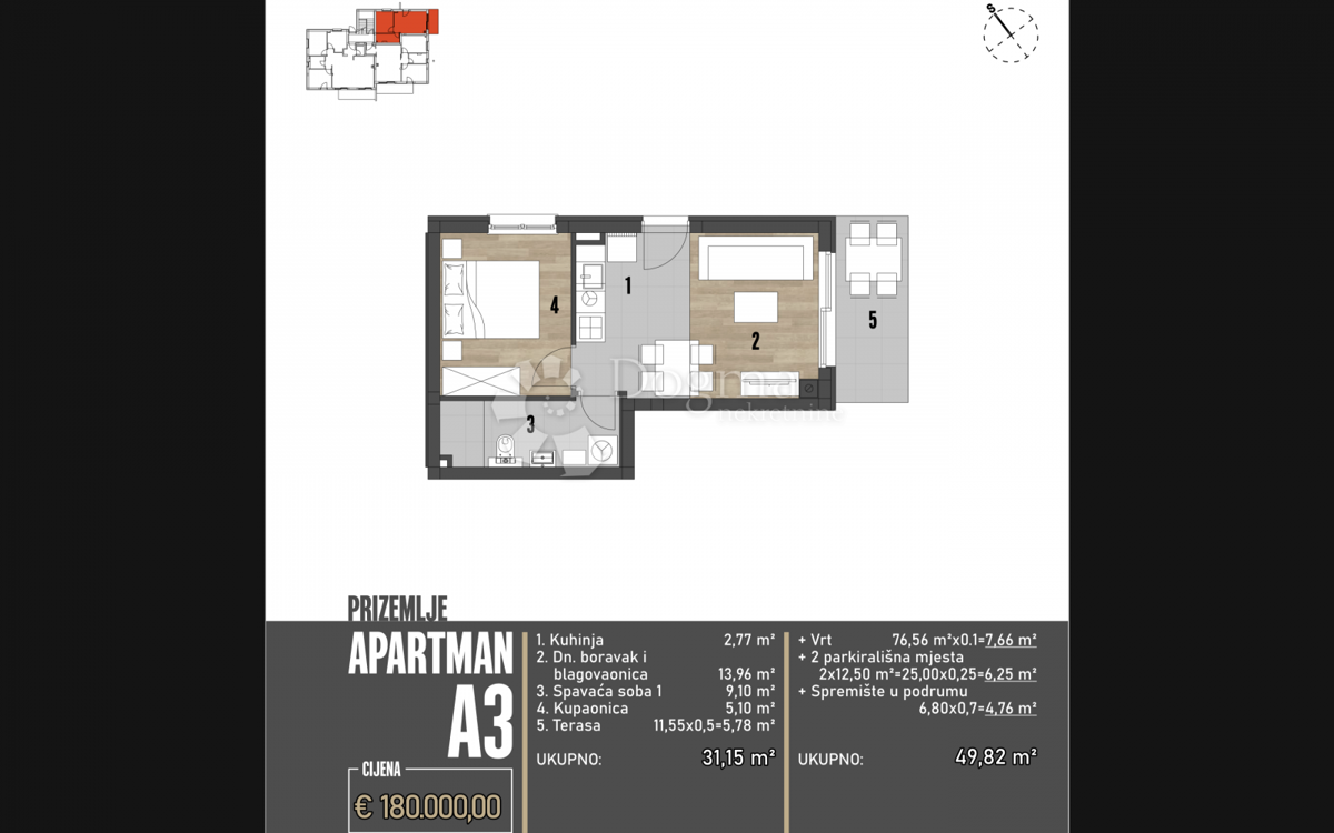Apartma Brodarica, Šibenik - Okolica, 49,82m2