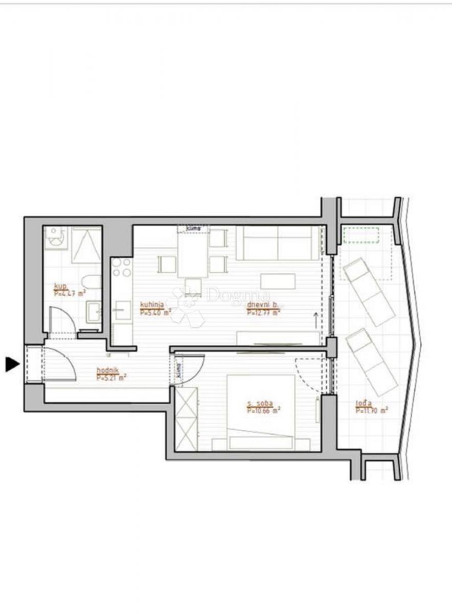 Stanovanje Kantrida, Rijeka, 50,22m2