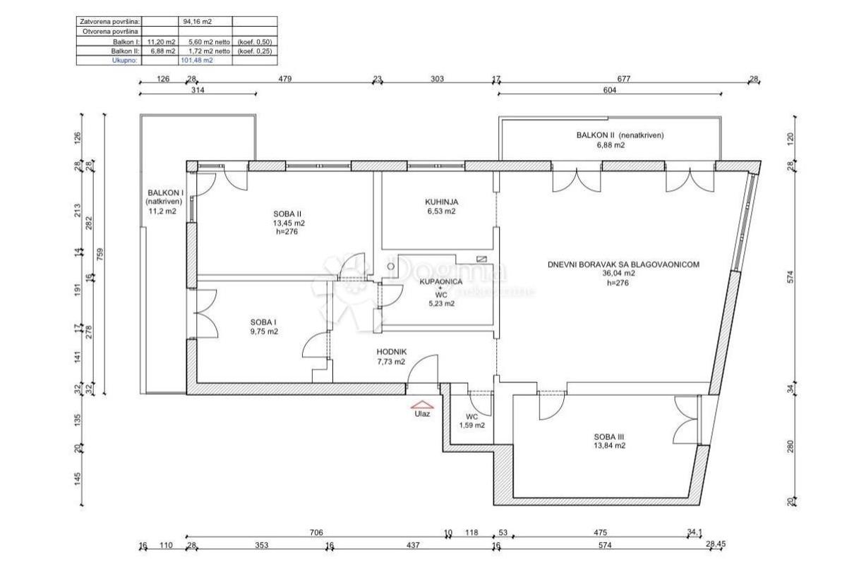 Stanovanje Šestinski dol, Črnomerec, 102m2