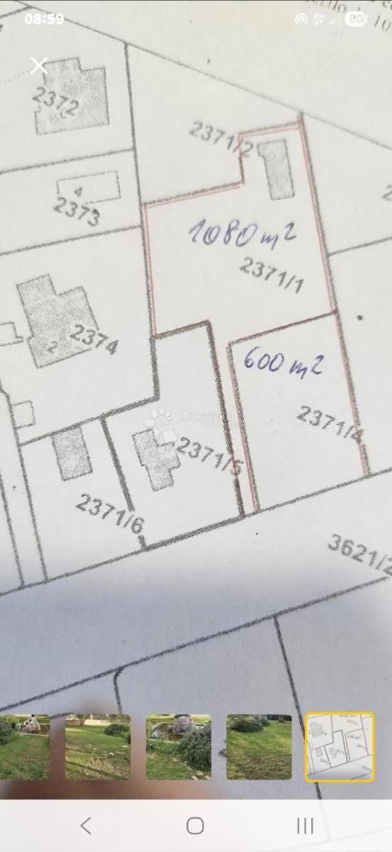 Zazidljivo zemljišče Murvica, Poličnik, 600m2
