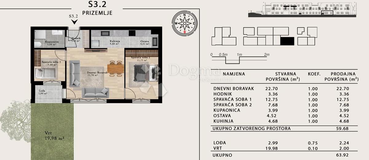 Stanovanje Sveta Klara, Novi Zagreb - Zapad, 48,28m2