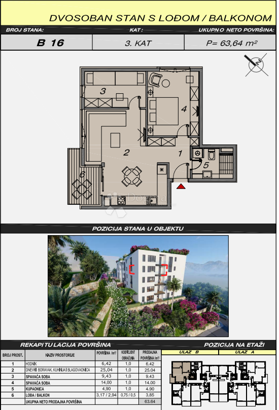 Stanovanje Makarska, 52,70m2