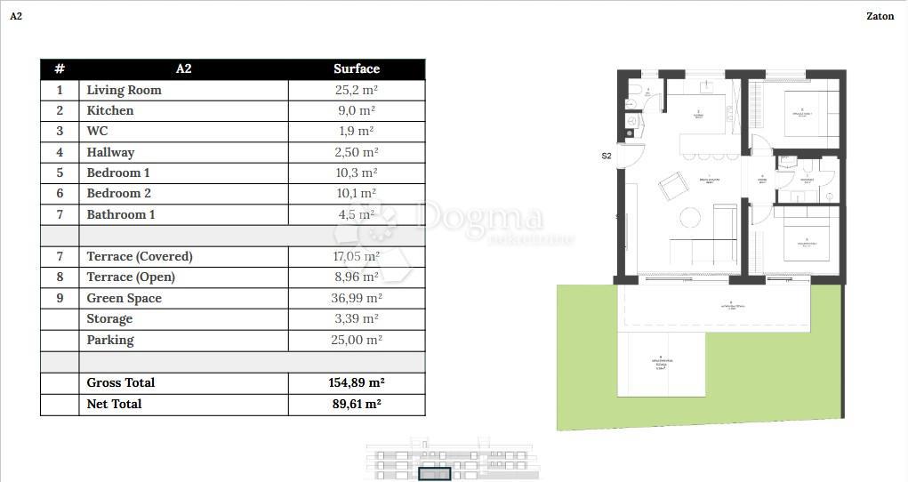 Stanovanje Zaton, Nin, 107,87m2
