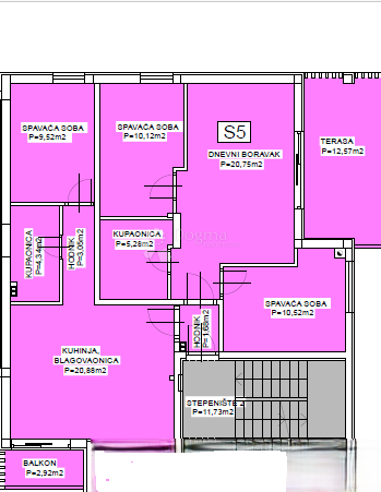 Stanovanje Vodice, 119,02m2