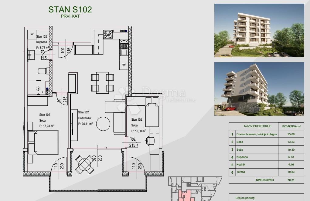 Stanovanje Zamet, Rijeka, 64,11m2