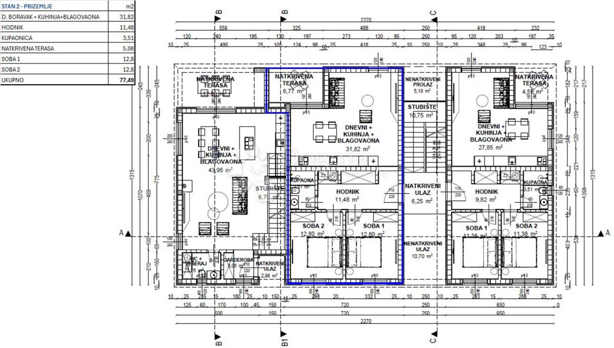 Stanovanje Poreč, 77m2