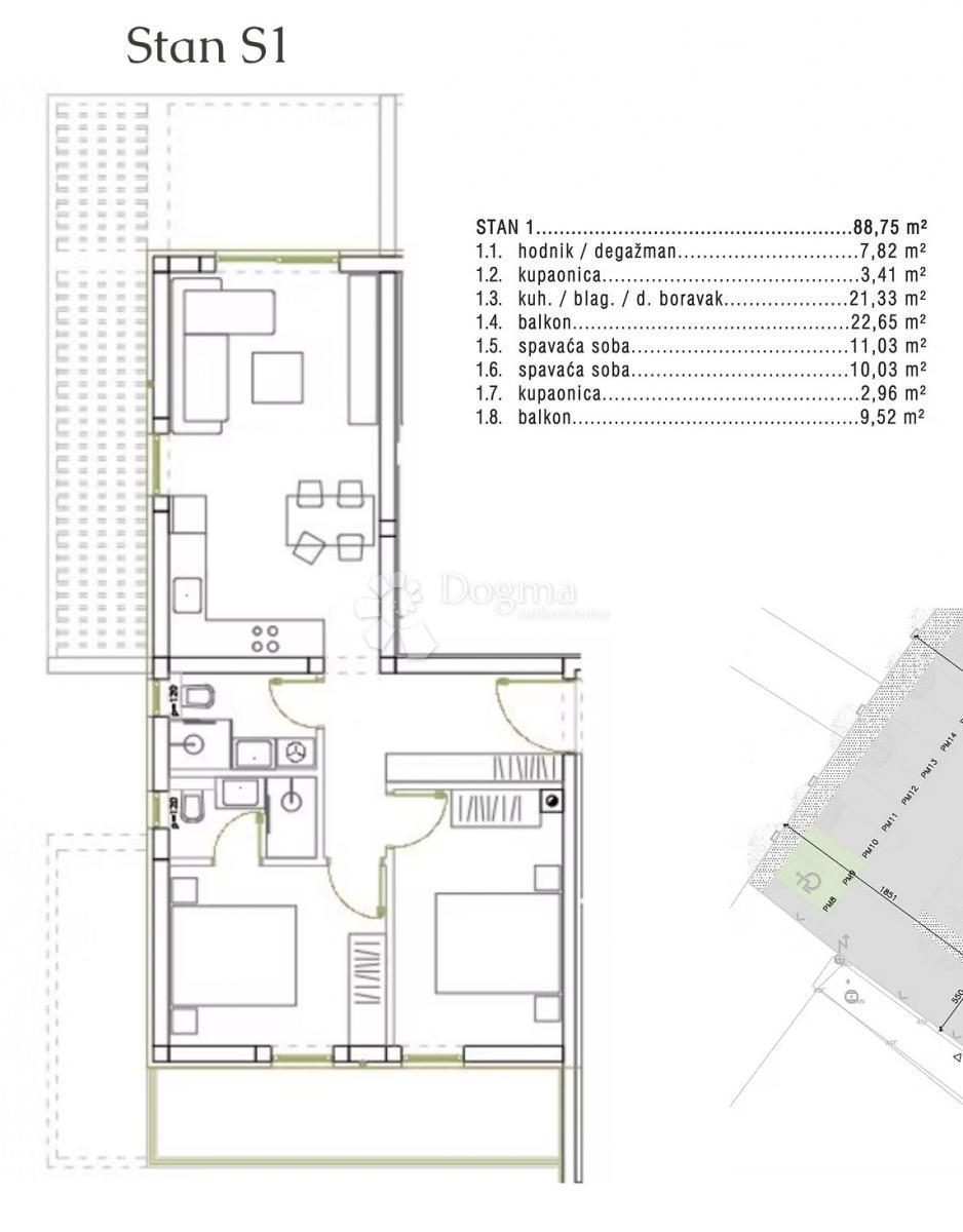 Stanovanje Grbe, Nin, Goranska, 88,75m2