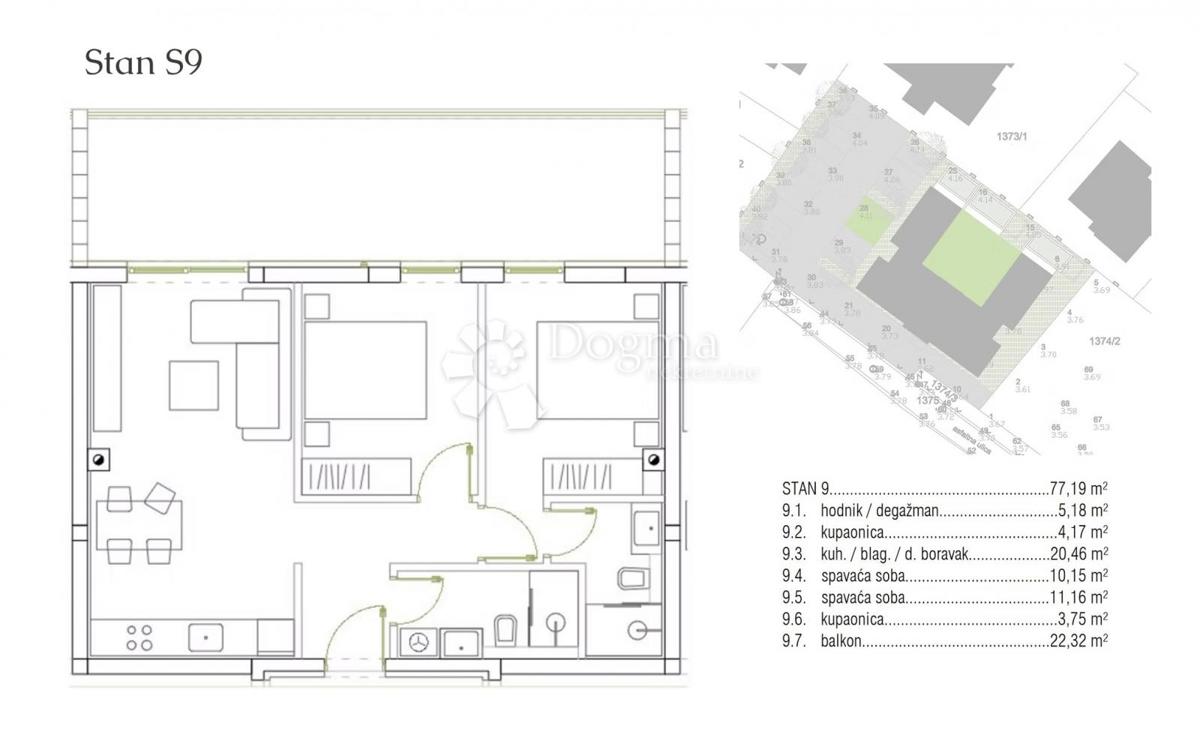 Stanovanje Grbe, Nin, Goranska, 77,19m2