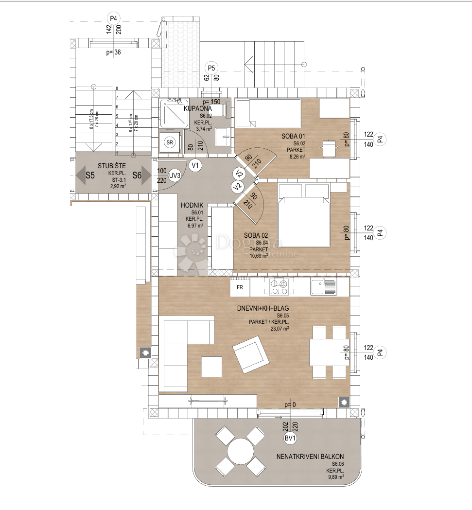 Stanovanje Kosi, Viškovo, 65,70m2