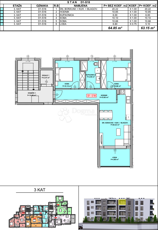 Stanovanje Omiš, 80,52m2