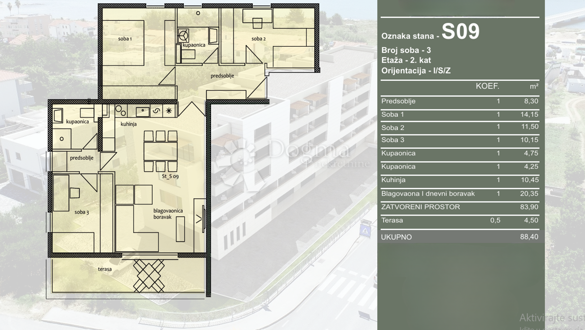 Stanovanje Travarica, Trogir, 88,40m2