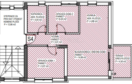 Stupnik S4 dvosobno stanovanje s teraso v prvem nadstropju