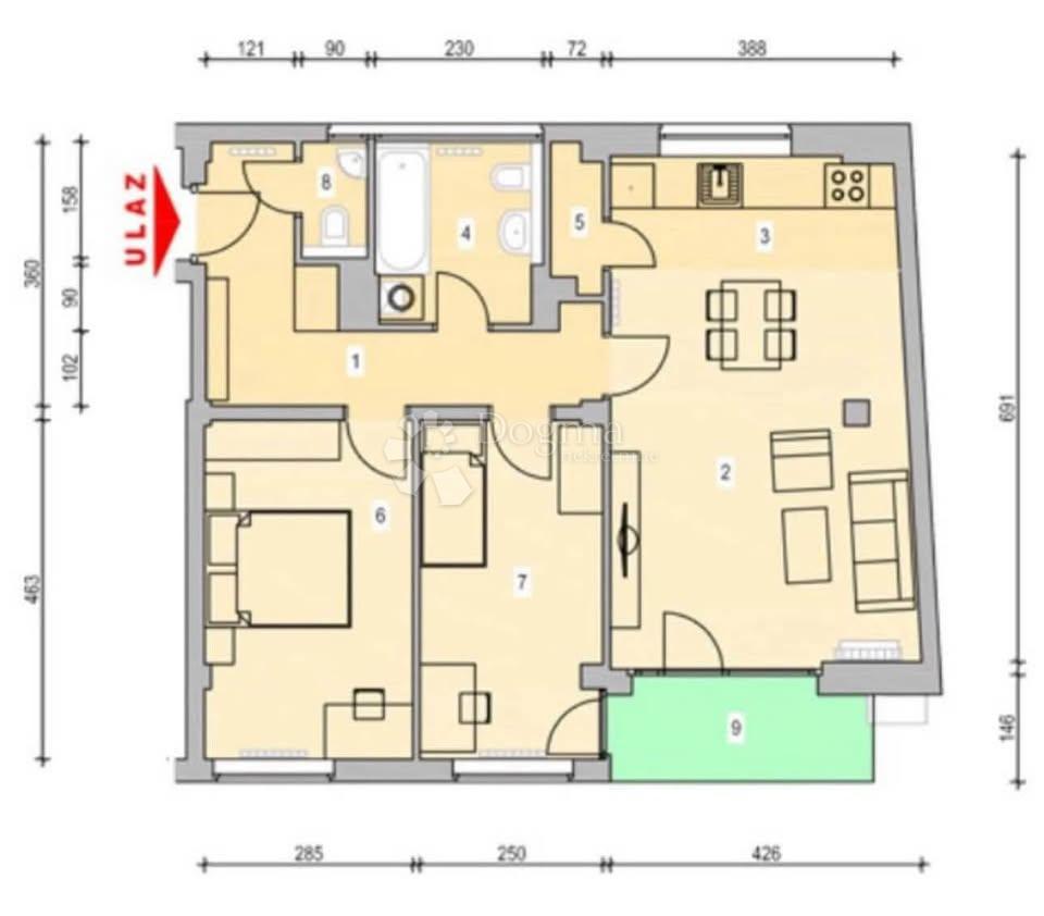 Stanovanje Retfala, Osijek, 74,92m2